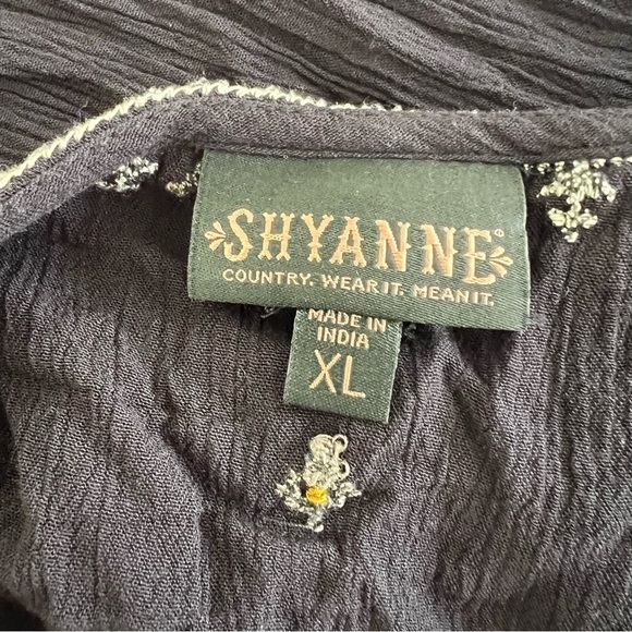 Free People Shyannez  Black Sheer Long Sleeve Western Mini Dress Size XL - Picture 10 of 10